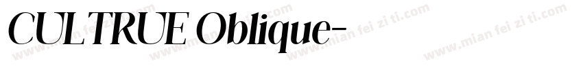 CULTRUE Oblique字体转换